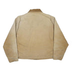 CARHARTT Detroit Mens Beige Brown Workwear Blanket-Lined Jacket XL Cotton Zip