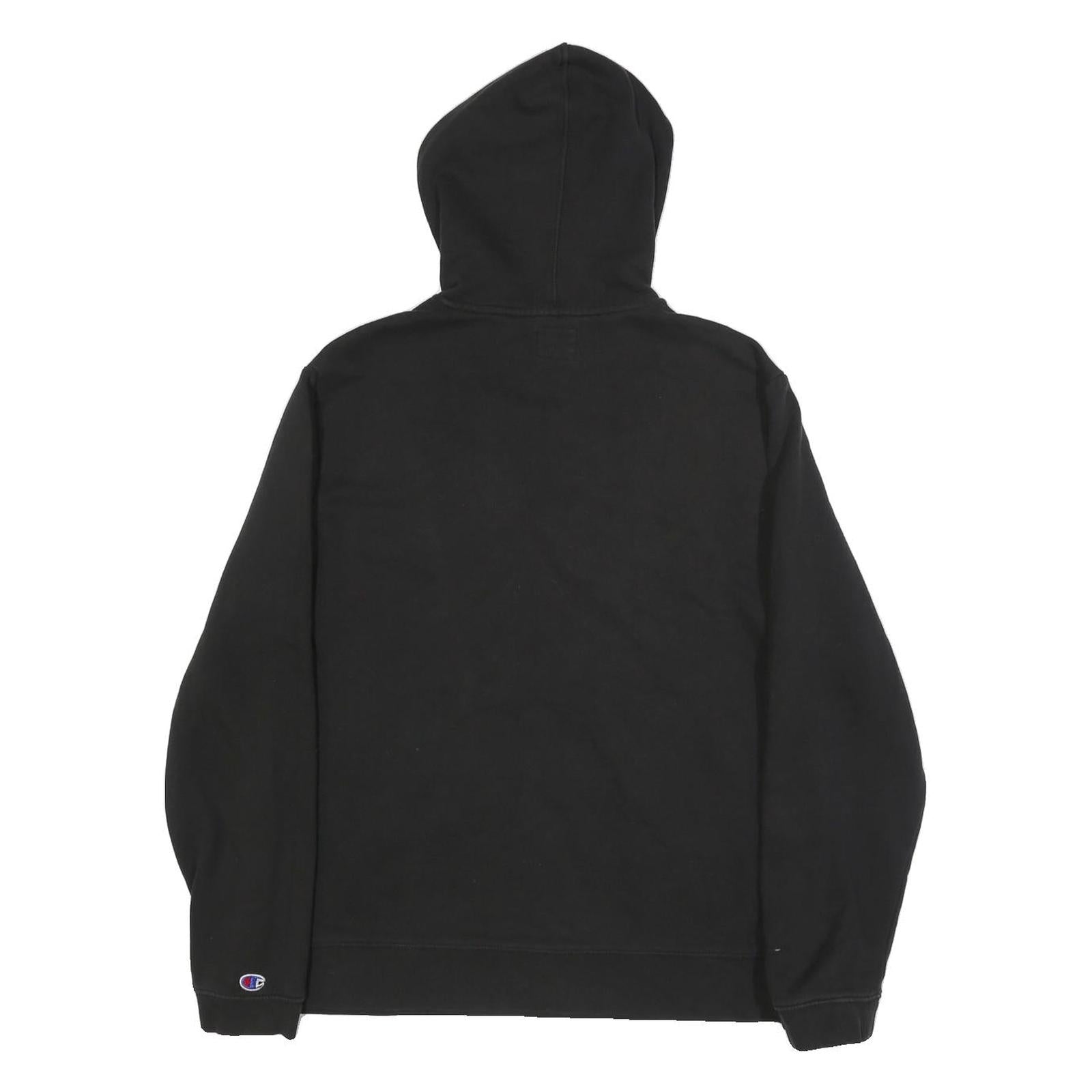 CHAMPION Mens Black Hoodie L Cotton Blend Pullover Hooded Sweatshirt