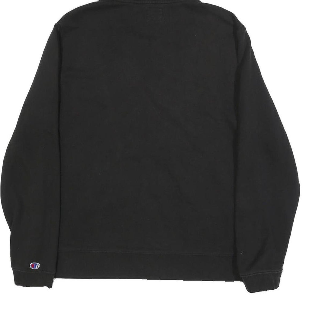 CHAMPION Mens Black Hoodie L Cotton Blend Pullover Hooded Sweatshirt