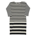 JAEGER Womens Black & White Stripe Day Dress Cotton Blend S Classic Nautical