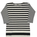 JAEGER Womens Black & White Stripe Day Dress Cotton Blend S Classic Nautical