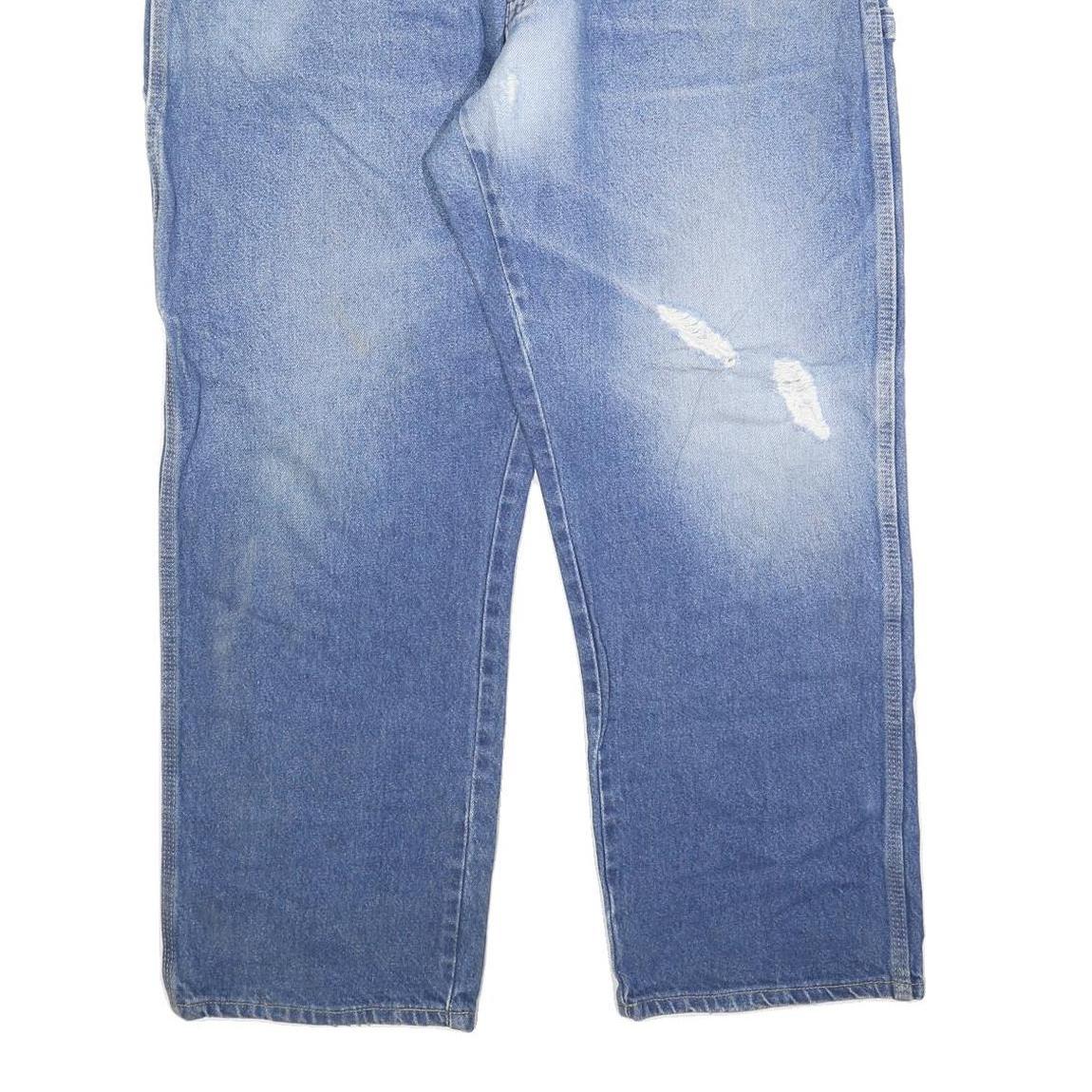 DICKIES Mens Relaxed Blue Denim Light W42 L30 Jeans Zip Closure Workwear