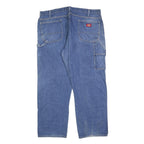 DICKIES Mens Relaxed Blue Denim Light W42 L30 Jeans Zip Closure Workwear