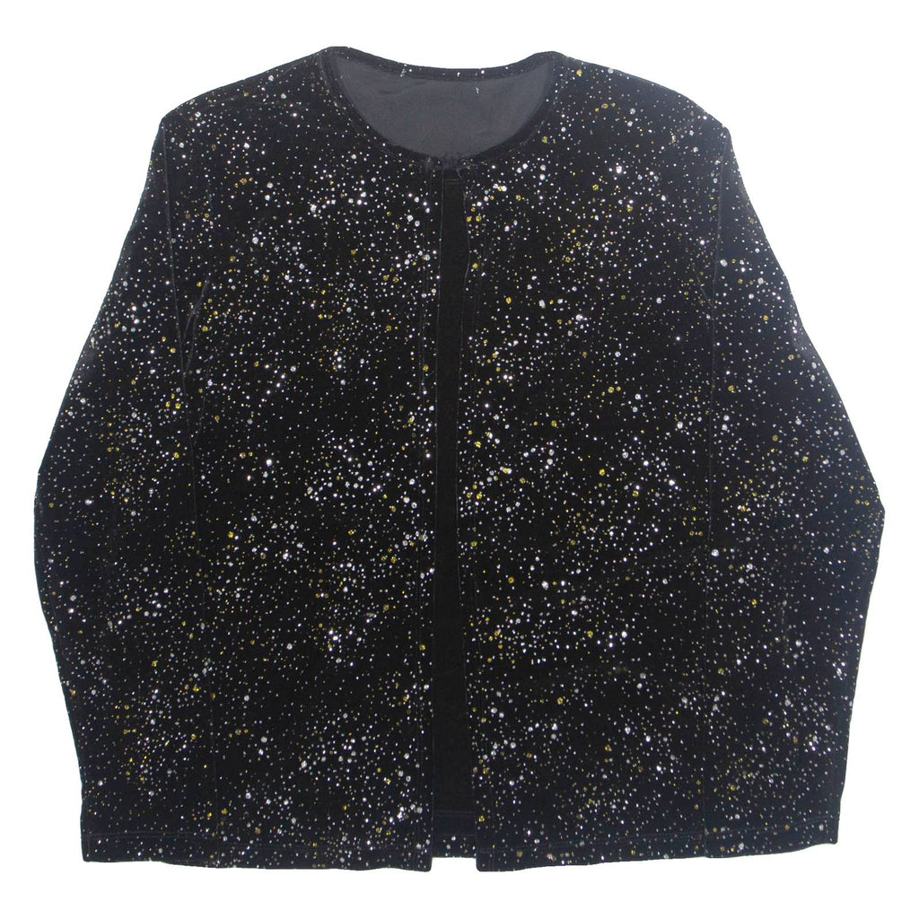 Gemstones Womens Blouse Black Long Sleeve Spotted L