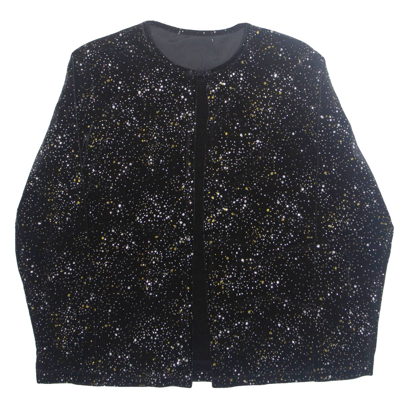 Gemstones Womens Blouse Black Long Sleeve Spotted L