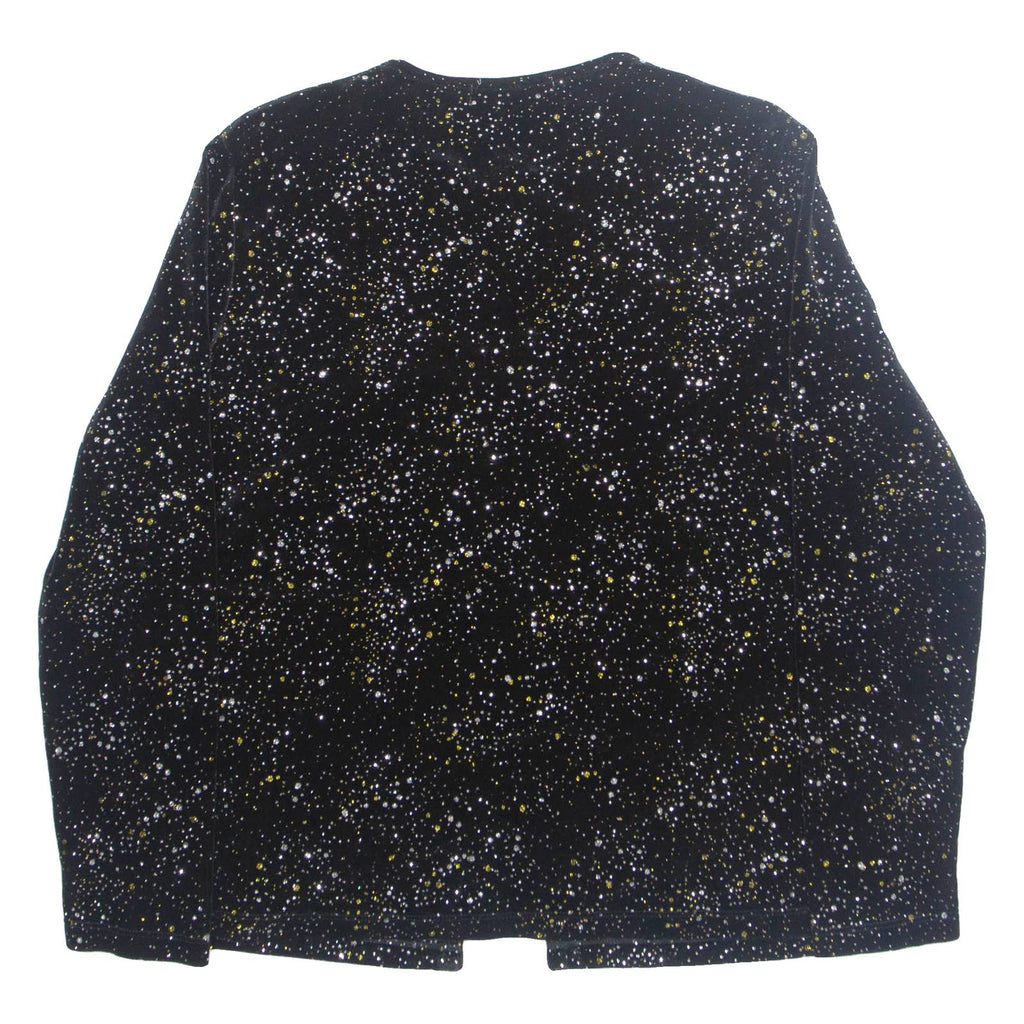 Gemstones Womens Blouse Black Long Sleeve Spotted L