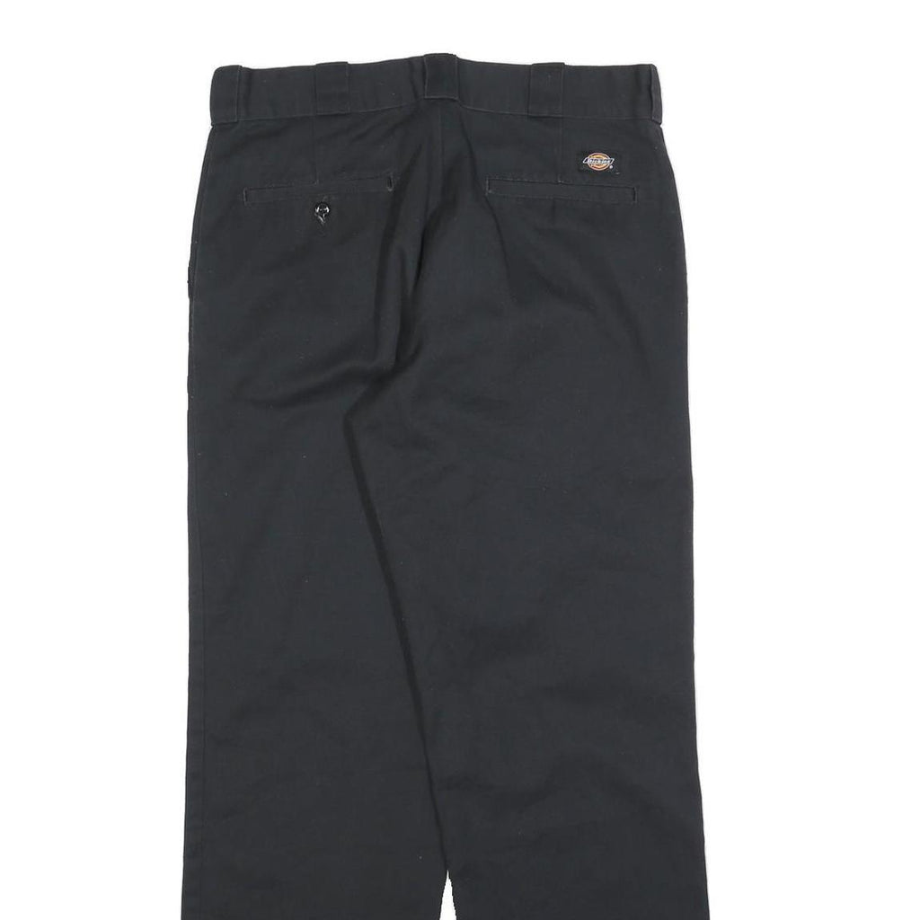 DICKIES Mens Cotton Blend Black Regular Fit Straight Leg Trousers W33 L32