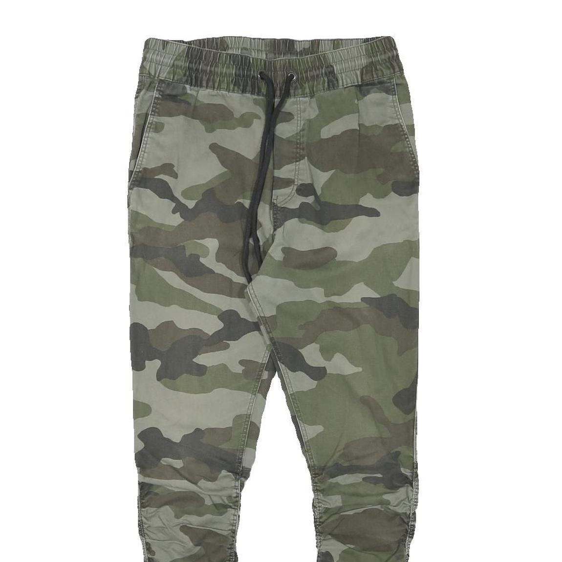 H&M Mens Slim Fit Camouflage Drawstring Trousers W28 L27 Casual Comfortable