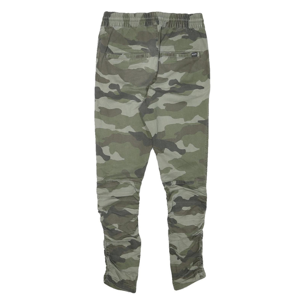 H&M Mens Slim Fit Camouflage Drawstring Trousers W28 L27 Casual Comfortable