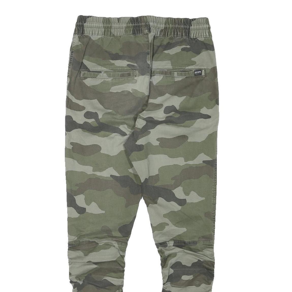H&M Mens Slim Fit Camouflage Drawstring Trousers W28 L27 Casual Comfortable