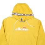 ELLESSE Womens Yellow Crop Hoodie UK 10 Logo Printed Hooded Sweatshirt