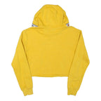 ELLESSE Womens Yellow Crop Hoodie UK 10 Logo Printed Hooded Sweatshirt