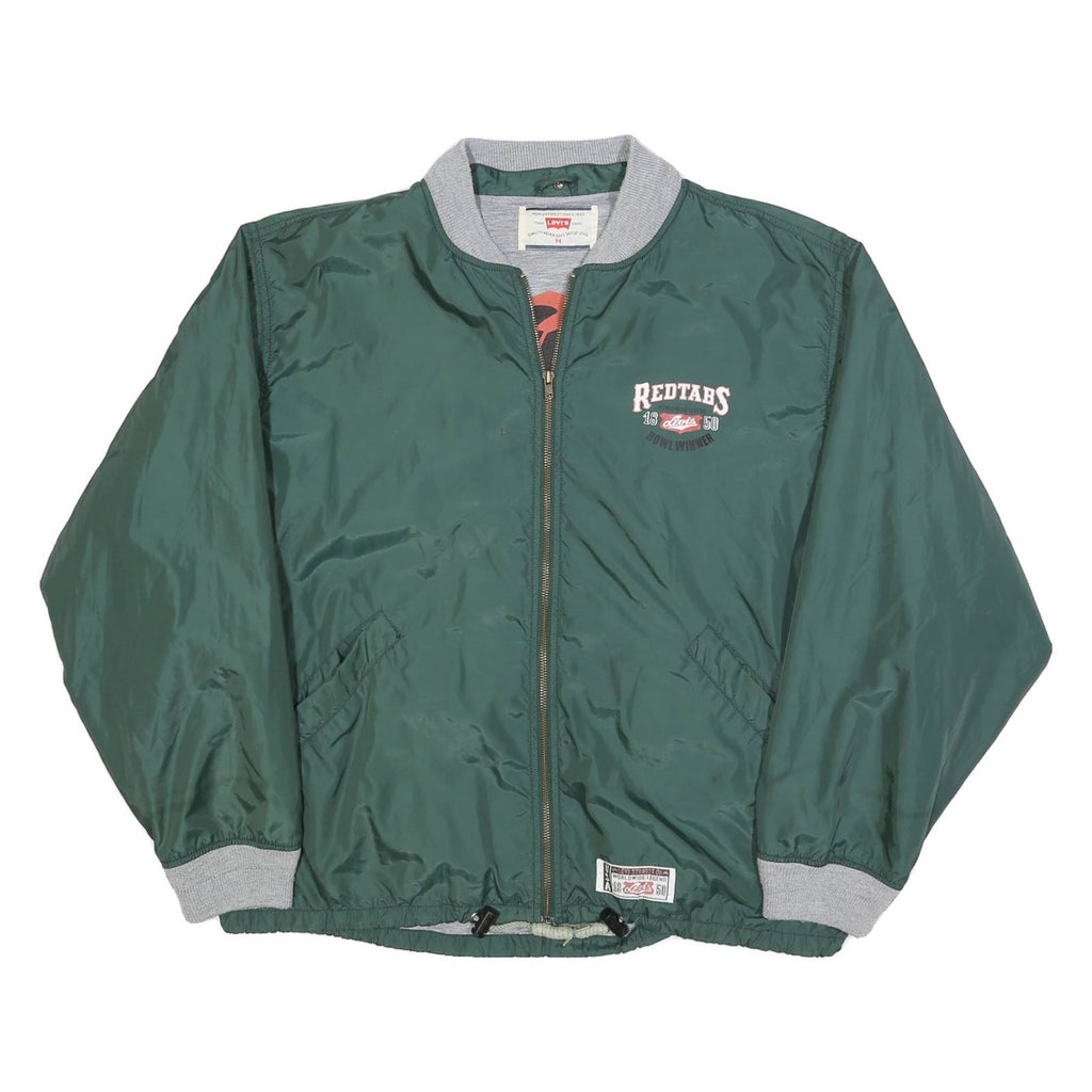 LEVI'S Mens Green Bomber Jacket M Polyester Zip Pocketed Casual Outerwear