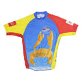 Mens Blue & Yellow MS Bike Ride Graphic Cycling Jersey 2XL Short Sleeve Crew