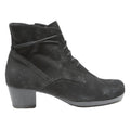 GABOR Womens Black Leather Ankle Boots UK 6 Lace-Up Comfortable Stylish