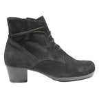 GABOR Womens Black Leather Ankle Boots UK 6 Lace-Up Comfortable Stylish