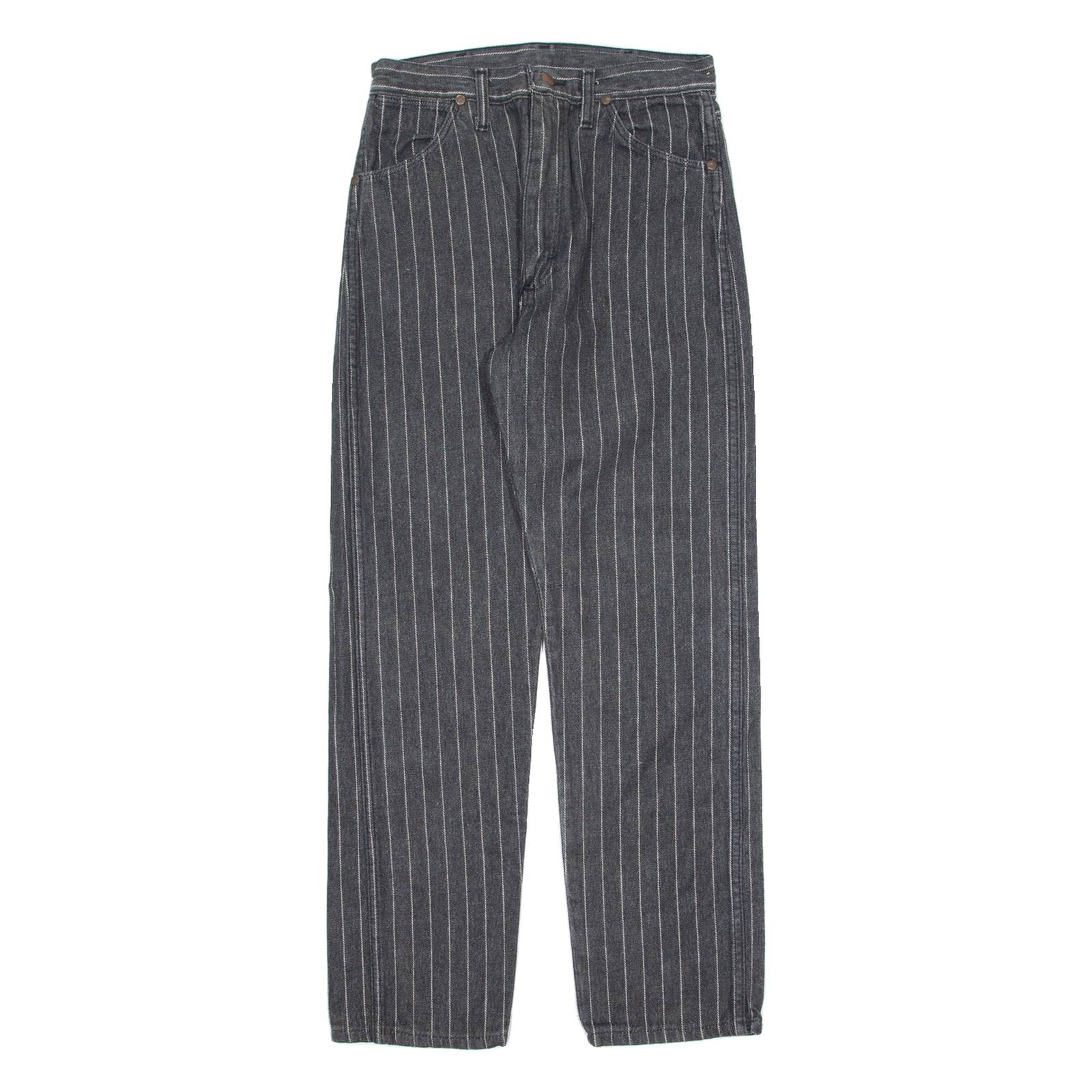 WRANGLER Striped Womens Trousers Grey Regular Straight W26 L30