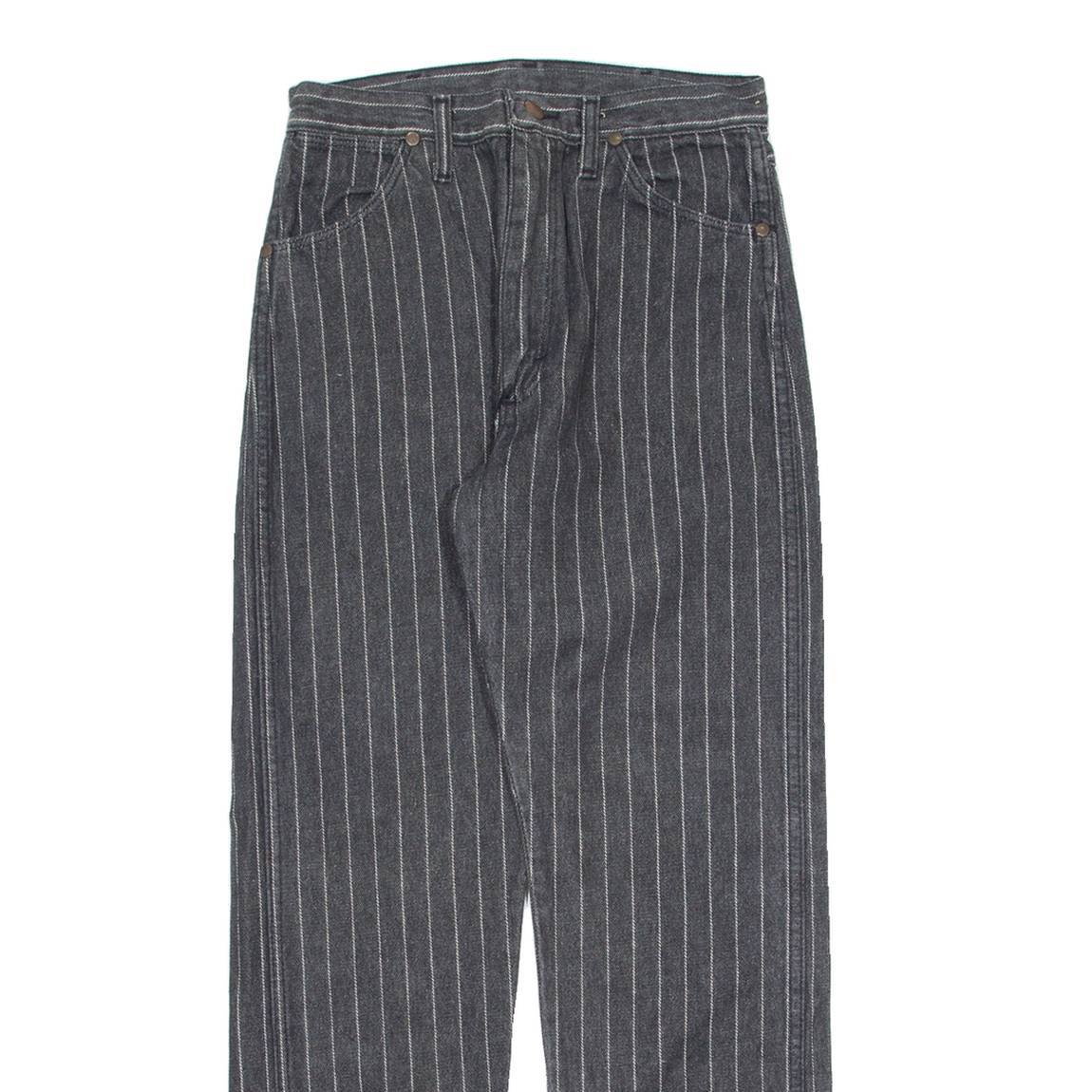 WRANGLER Striped Womens Trousers Grey Regular Straight W26 L30