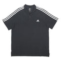 ADIDAS Mens Black Polo Shirt XL Cotton Blend Classic 3 Stripe Sportswear