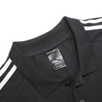 ADIDAS Mens Black Polo Shirt XL Cotton Blend Classic 3 Stripe Sportswear
