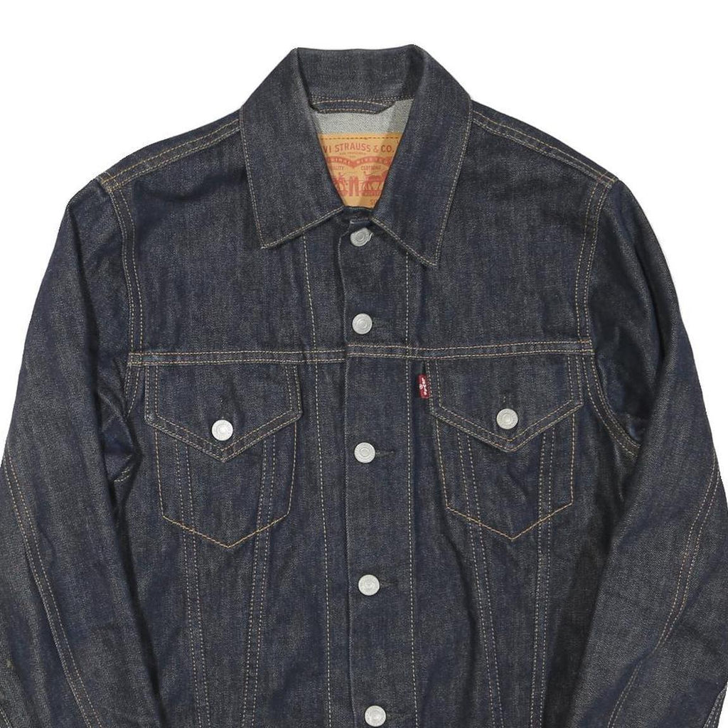 LEVI'S Womens Blue Denim Jacket S Cotton Blend Classic Button Closure