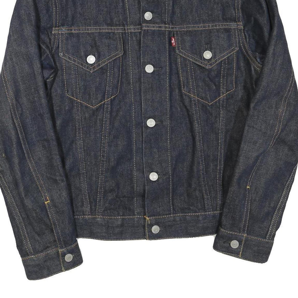 LEVI'S Womens Blue Denim Jacket S Cotton Blend Classic Button Closure