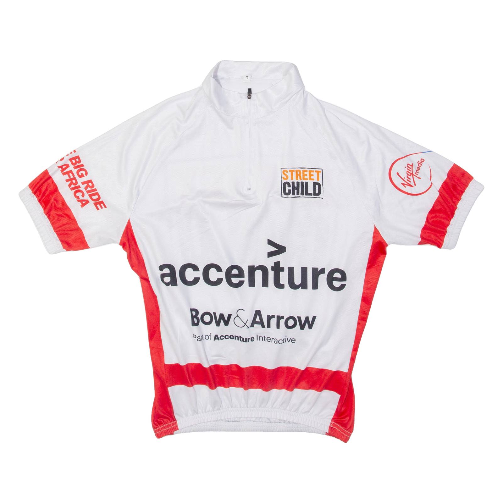 Street Child Cycling Mens Jersey White 1/4 Zip L