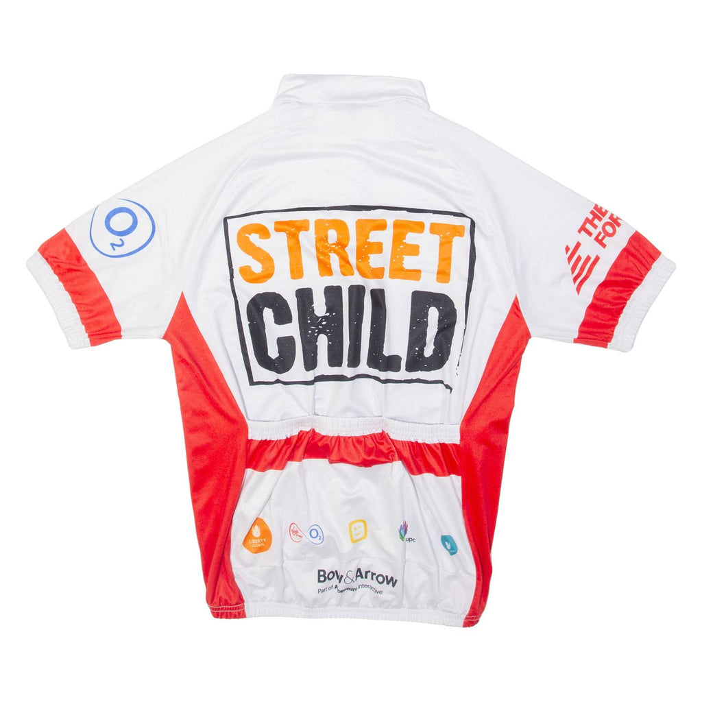 Street Child Cycling Mens Jersey White 1/4 Zip L