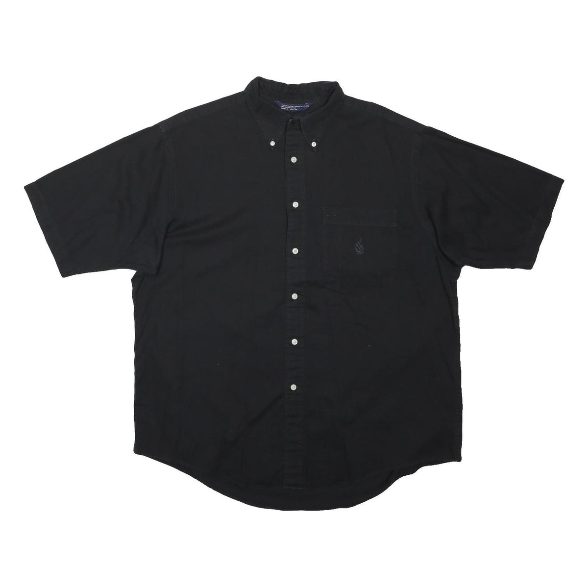 NAUTICA Mens Black Shirt L Cotton Blend Comfortable Casual Button Shirt