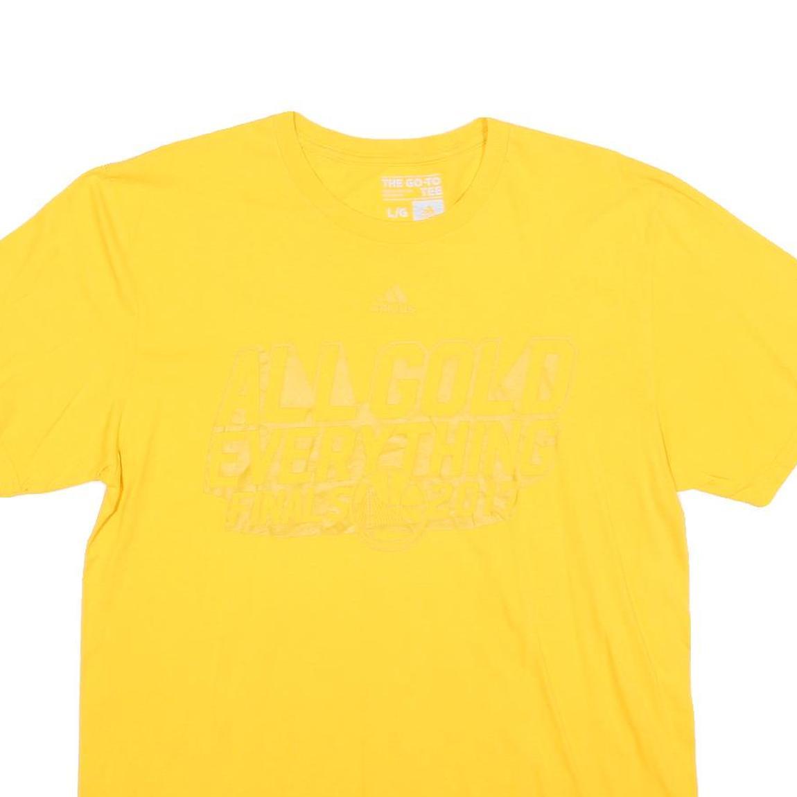 ADIDAS Mens Yellow All Gold Everything Graphic T-Shirt L Short Sleeve Crew Neck