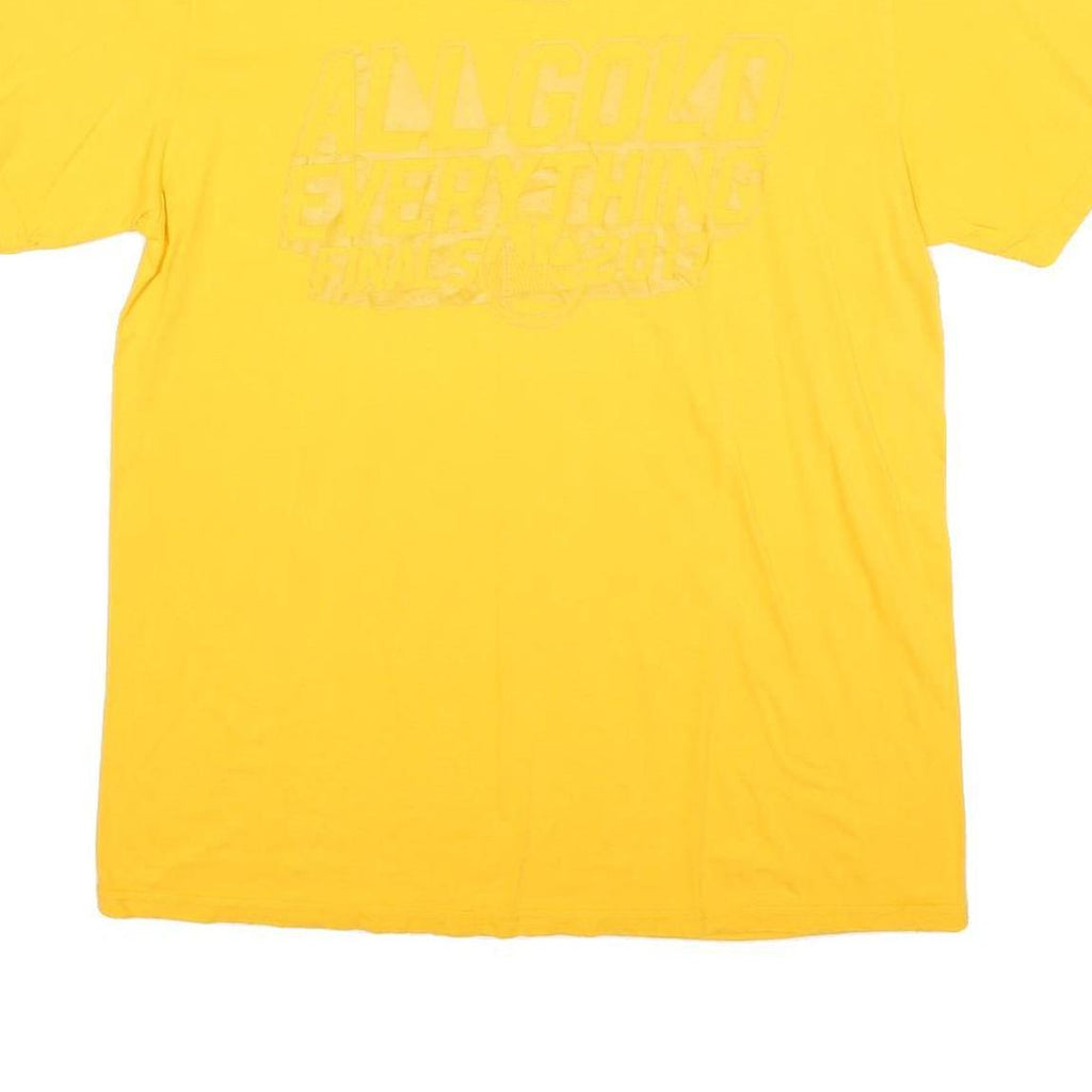 ADIDAS Mens Yellow All Gold Everything Graphic T-Shirt L Short Sleeve Crew Neck
