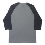 COLUMBIA Mens Grey & Black Graphic T-Shirt S Long Sleeve Crew Neck Casual Cotton