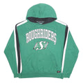 WAVES Mens Green & Black Roughriders Hoodie M Cotton Blend Pullover Slim Fit