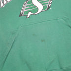 WAVES Mens Green & Black Roughriders Hoodie M Cotton Blend Pullover Slim Fit
