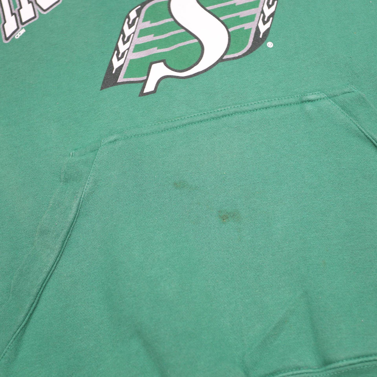 WAVES Mens Green & Black Roughriders Hoodie M Cotton Blend Pullover Slim Fit