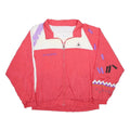 LE COQ SPORTIF Womens Red & White Patterned Synthetic Track Jacket L