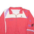 LE COQ SPORTIF Womens Red & White Patterned Synthetic Track Jacket L