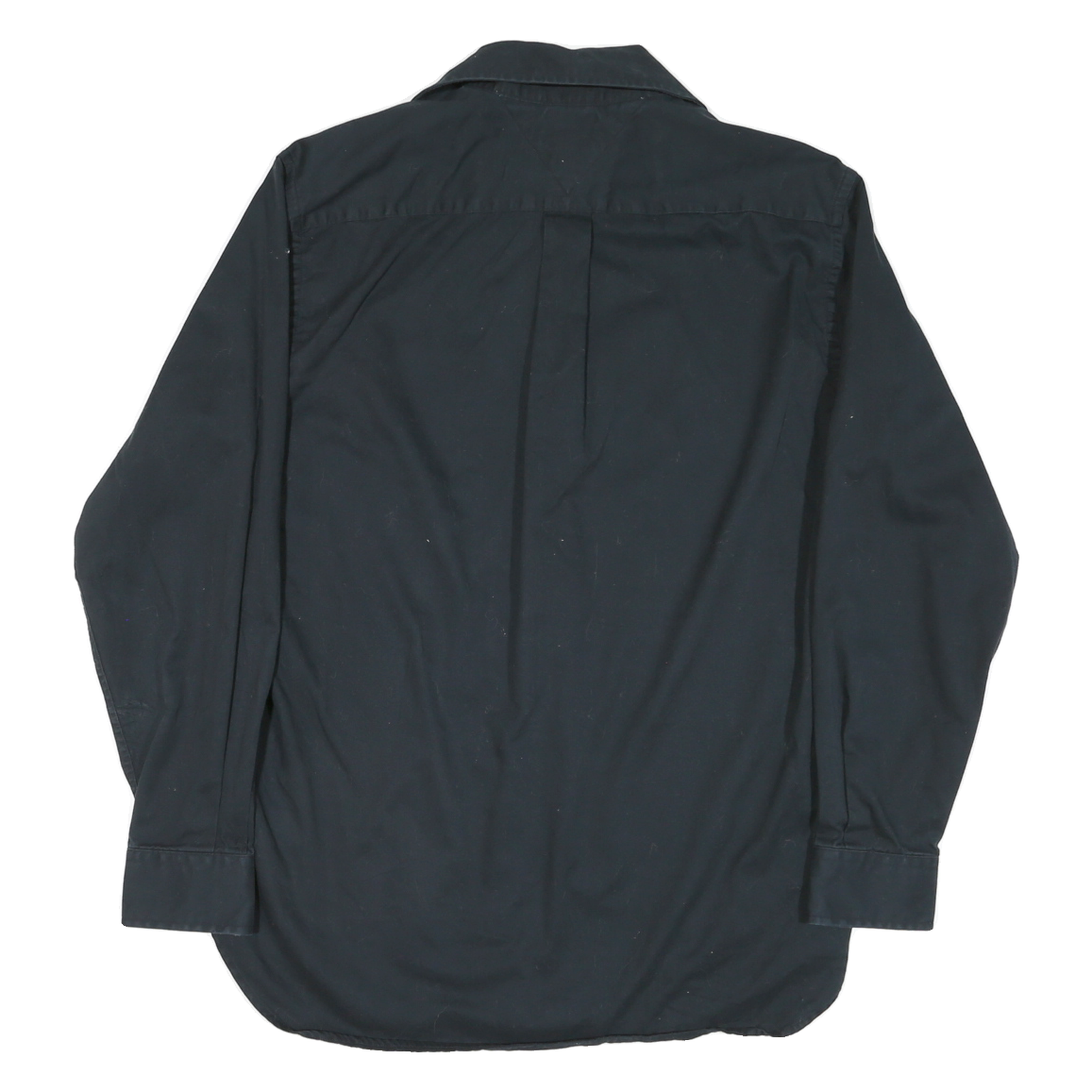 TOMMY HILFIGER Mens Black Shirt M Cotton Blend Button Neck Casual