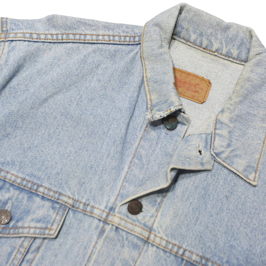 LEVI'S Mens Blue Denim Jacket L Cotton Classic Button Closure Casual Outerwear