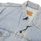 LEVI'S Mens Blue Denim Jacket L Cotton Classic Button Closure Casual Outerwear