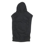 NIKE Womens Black Cotton Blend Sleeveless Hoodie UK 14 Graphic Print Hooded
