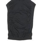 NIKE Womens Black Cotton Blend Sleeveless Hoodie UK 14 Graphic Print Hooded