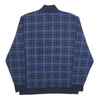 NAUTICA Mens Navy Blue Checked Quarter Zip 2XL Cotton Blend Sweatshirt