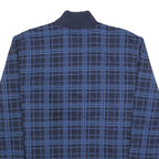 NAUTICA Mens Navy Blue Checked Quarter Zip 2XL Cotton Blend Sweatshirt