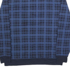 NAUTICA Mens Navy Blue Checked Quarter Zip 2XL Cotton Blend Sweatshirt