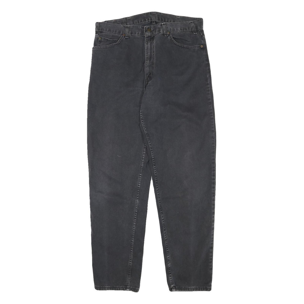 LEVI'S Mens Relaxed Black Denim Jeans W34 L31 Zip Closure Cotton Blend