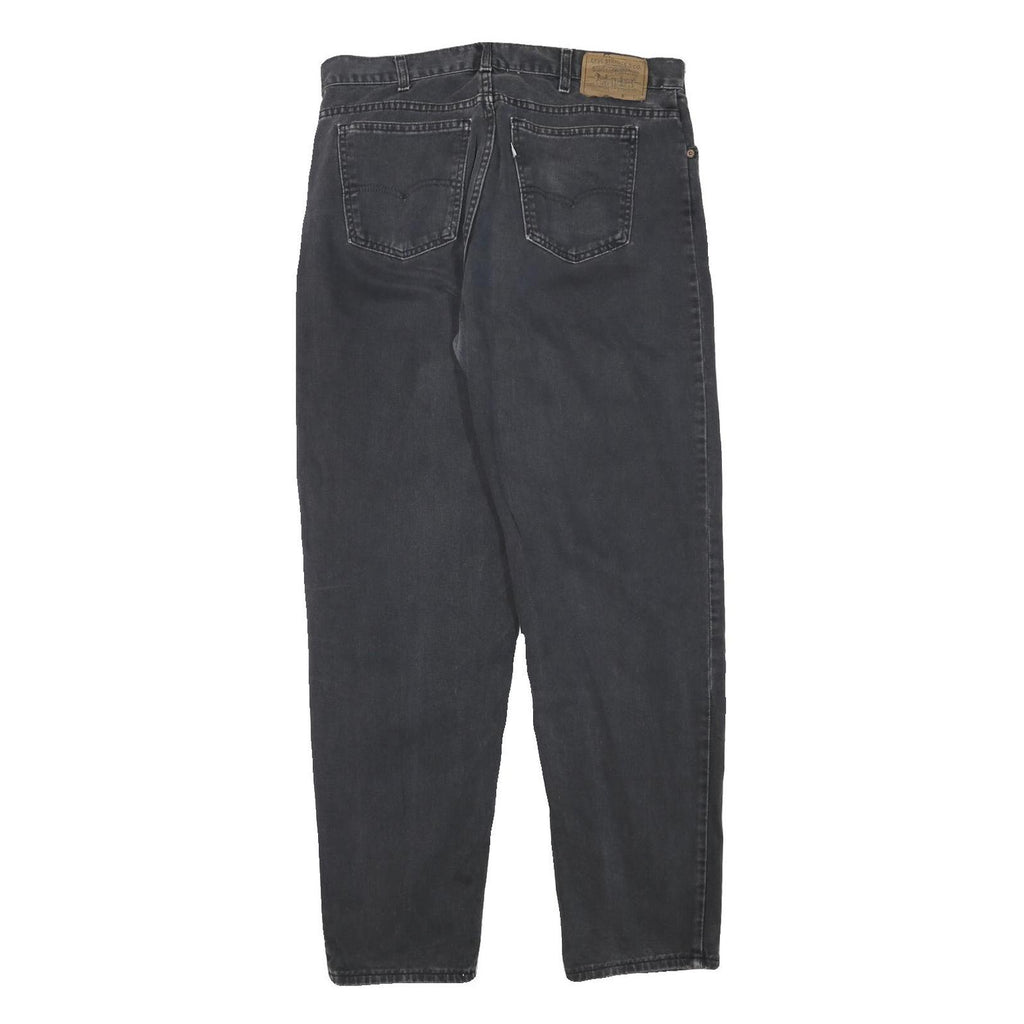 LEVI'S Mens Relaxed Black Denim Jeans W34 L31 Zip Closure Cotton Blend