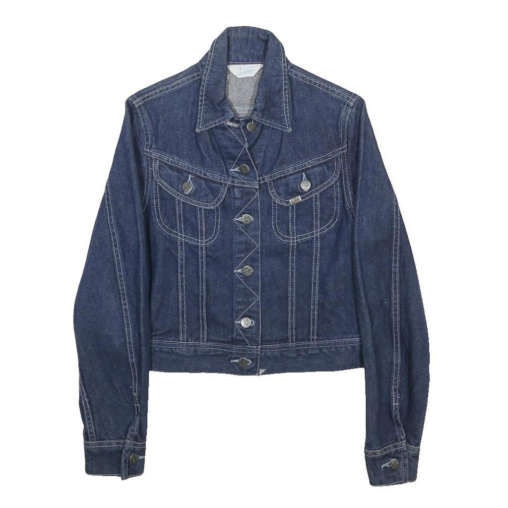LEE Womens Blue Denim Cotton Button Jacket XS Classic Casual Lightweight