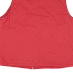 Mens Red Quilted Sleeveless Jacket M Polyester Blend Zip Outdoor Casual