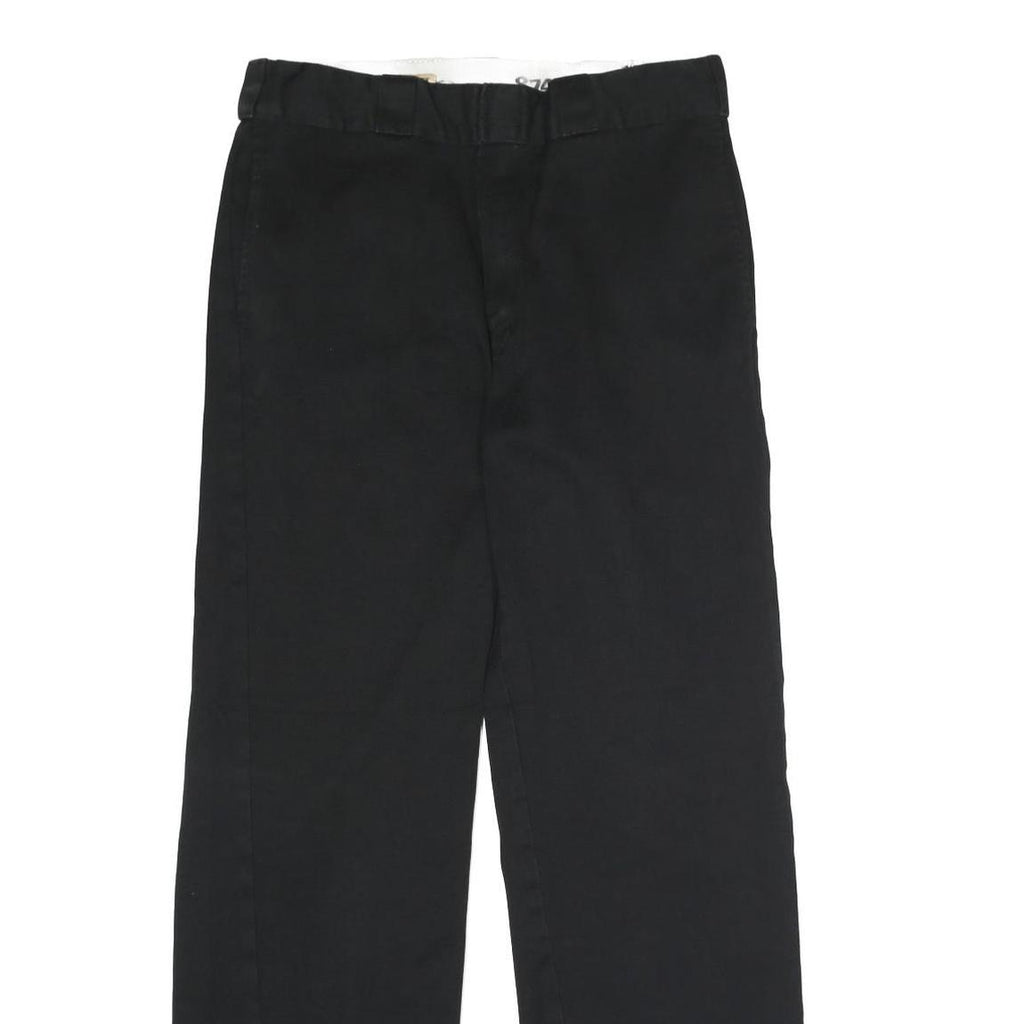 DICKIES Mens Black Polyester Blend Classic Straight Trousers W32 L32 Workwear